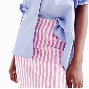 NWT J. CREW COLLECTION PINK STRIPED SEQUIN SKIRT